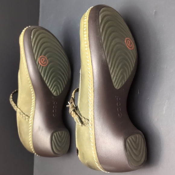 Ecco Green Leather Mary Jane Sussex Clog Woman's Shoes,Size 36. - Picture 11 of 15